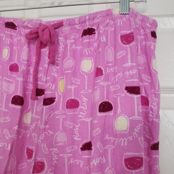 Karen Neuburger Flannel PJ Pants Rose All Day Wine Loungewear Womens Size Large - Picture 3 of 12